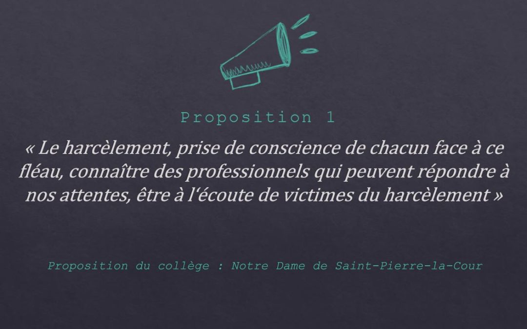 Le projet des élèves du collège Notre Dame retenu au conseil départemental de la vie collégienne